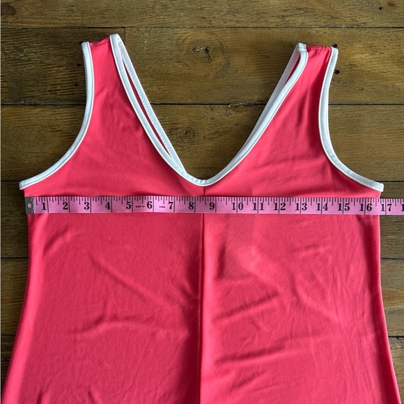 TIANA B Coral Sleeveless wide leg jumpsuit with White Trim - Picture 10 of 12